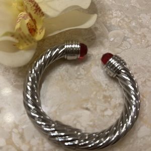 Sterling silver stamped 10mm bangle bracelet